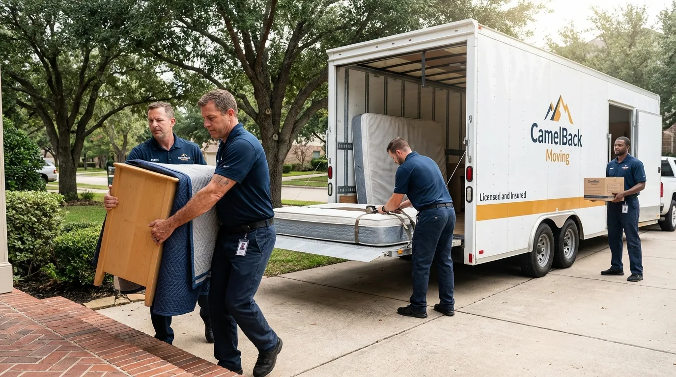 Crew loading residential truck for cross-state move from Forest Grove, OR