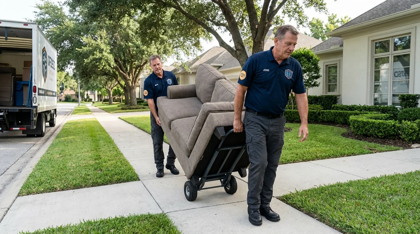 Local residential moving crew loading furniture in Forest Grove, OR